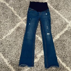 Pink blush maternity jeans